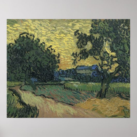 Poster Paysage de Van Gogh à Twilight (Devant)