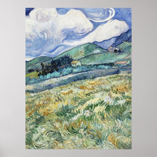 Poster Paysage de Van Gogh de Saint-Rémy (1889) (Devant)