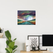 Poster Paysage d'éclairs d'autoroute (Bureau à domicile)