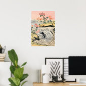Poster Paysage des chutes d'eau rose (Bureau à domicile)
