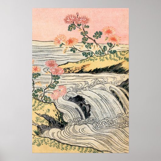 Poster Paysage des chutes d'eau rose (Devant)