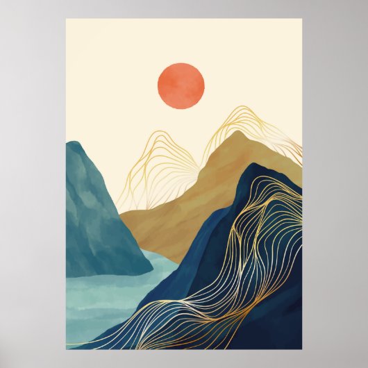 Poster Paysage des montagnes (Devant)