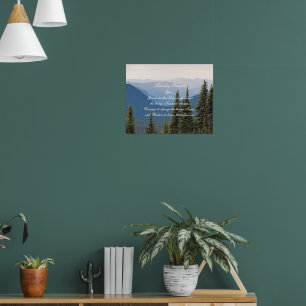 Poster Paysage des Montagnes Brumeuses Prière de Sérénité
