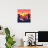 Poster Paysage des montagnes cramoisies (Bureau à domicile)