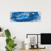 Poster Paysage des monts Polaires et des arbres (Bureau à domicile)