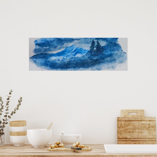 Poster Paysage des monts Polaires et des arbres (Cuisine)