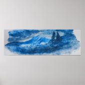 Poster Paysage des monts Polaires et des arbres (Devant)