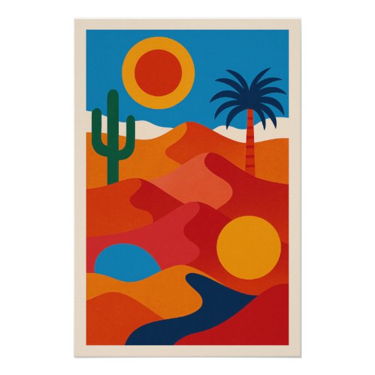 Poster Paysage Désertique Abstrait (Devant)