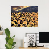 Poster Paysage désertique abstrait (Bureau à domicile)