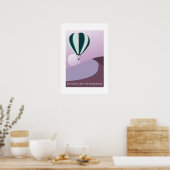 Poster Paysage Désertique Art Vert et Violet (Cuisine)