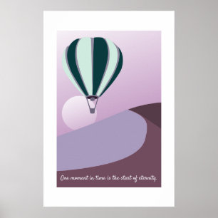 Poster Paysage Désertique Art Vert et Violet