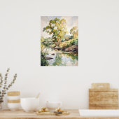 Poster Paysage d'été aquarelle  (Cuisine)