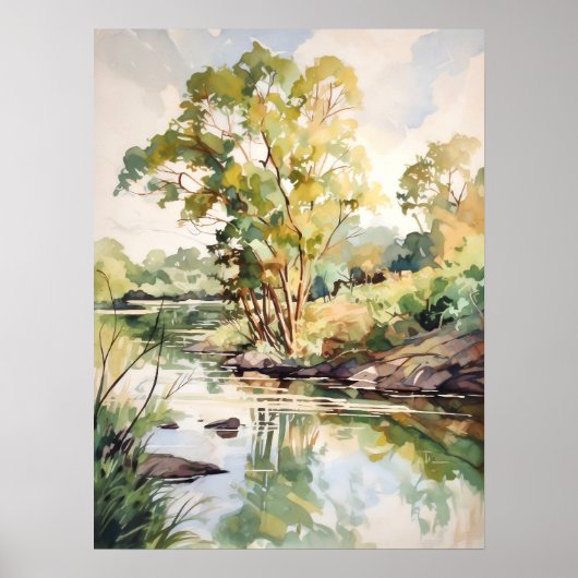 Poster Paysage d'été aquarelle  (Devant)