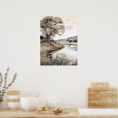 Poster Paysage d'été aquarelle (Cuisine)