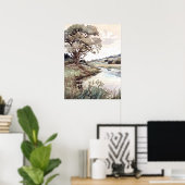 Poster Paysage d'été aquarelle (Bureau à domicile)