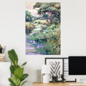 Poster Paysage d'été aquarelle (Bureau à domicile)