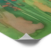 Poster Paysage d'été du pays Aquarelle (Coin)