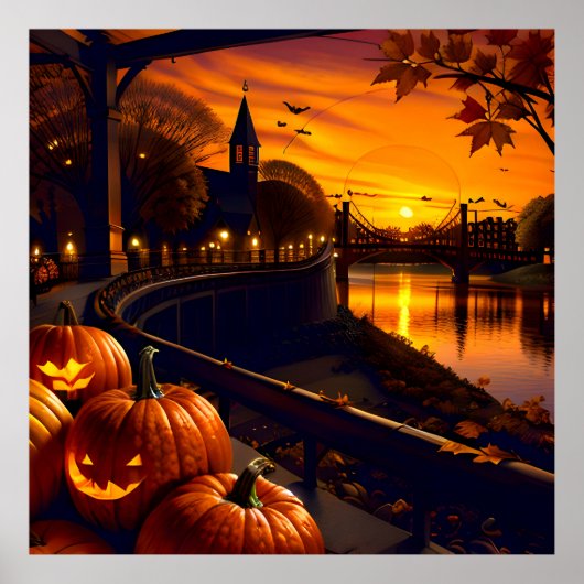 Poster Paysage d'Halloween deux (Devant)