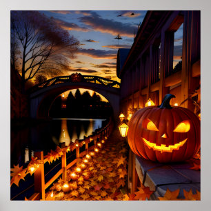 Poster Paysage d'Halloween quatre