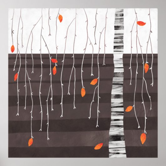 Poster Paysage d'hiver Art Arbre (Devant)