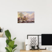 Poster Paysage d'hiver avec château (Bureau à domicile)