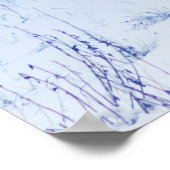 Poster Paysage d'hiver de couleur bleue. Arbre solitaire  (Coin)