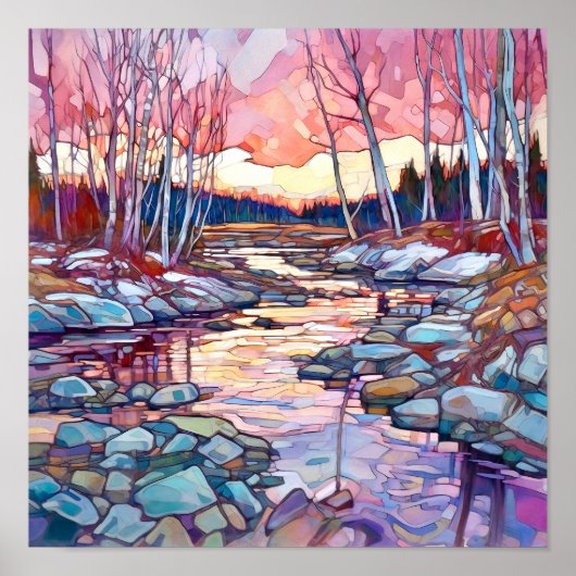 Poster Paysage d'hiver du pays Imprimer (Devant)