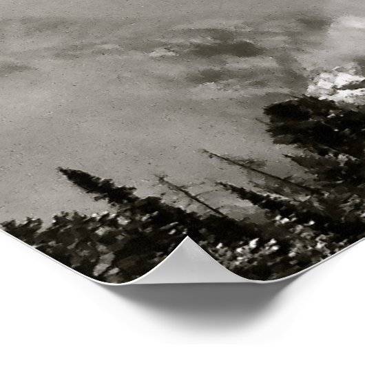 POSTER PAYSAGE D'HIVER NOIR ET BLANC (Coin)