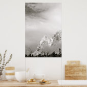 POSTER PAYSAGE D'HIVER NOIR ET BLANC (Cuisine)