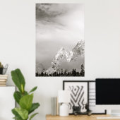 POSTER PAYSAGE D'HIVER NOIR ET BLANC (Bureau à domicile)