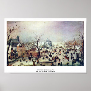 Poster Paysage d'hiver par Avercamp Hendrik