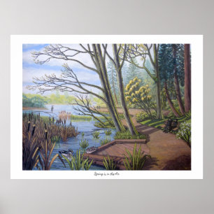 Poster Paysage d'hiver Peinture 9 Eagles Cheakamus River