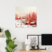 Poster Paysage d'hiver scandinave en 3D (Bureau à domicile)