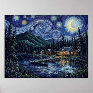 Poster Paysage d'horreur Camp Arawak Nuit étoilée