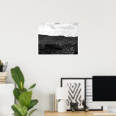 Poster Paysage du canyon Caprock noir et blanc 16x20 (Bureau à domicile)