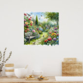 Poster Paysage du chemin de jardin 8 (Cuisine)