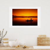 Poster Paysage du coucher de soleil avec un bateau-68465 (Cuisine)