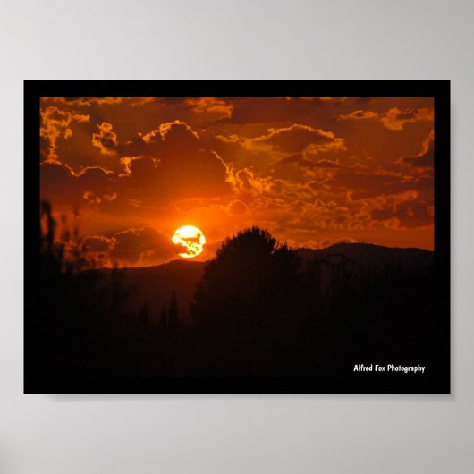 Poster Paysage du coucher de soleil du soir (Devant)