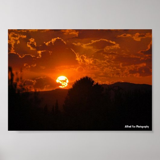 Poster Paysage du coucher de soleil du soir (Devant)
