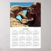 Poster Paysage du désert de Double Arch Calendrier 2026 (Devant)