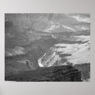 Poster Paysage du Grand Canyon noir et blanc 16x20