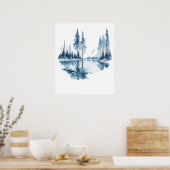 Poster Paysage du lac d'hiver (Cuisine)