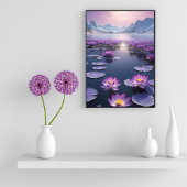 Poster Paysage du lac Lilypad Mountain