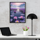 Poster Paysage du lac Lilypad Mountain