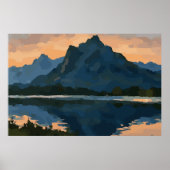 Poster Paysage du lac Mountain (Devant)