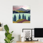 Poster Paysage du lac Red Sky (Bureau à domicile)