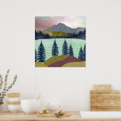 Poster Paysage du lac Red Sky (Cuisine)
