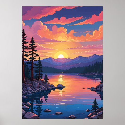 Poster Paysage du lac Tahoe (Devant)