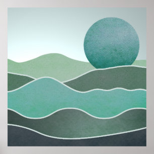 Poster Paysage du monde Turquoise