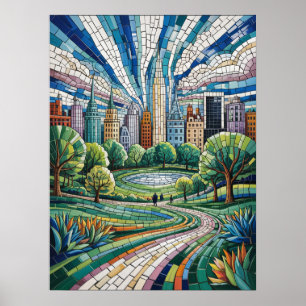 Poster Paysage du parc mosaïque de New York City